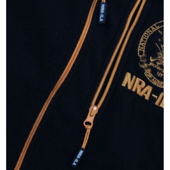 NRA-ILA Mens XL Black & Orange Fleece Vest With Zipper Pockets - Picture 6 of 10